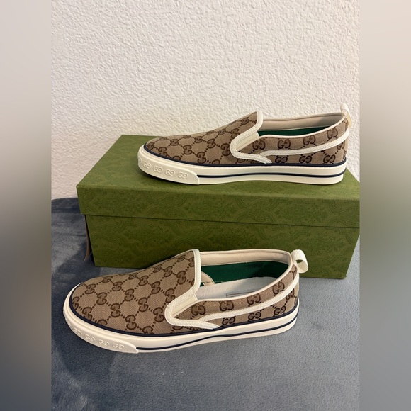 Brand New Men Gucci Tennis 1977 Slip-on Sneakers Beige Sneakers Sz 6.5 (US 7) main image 4